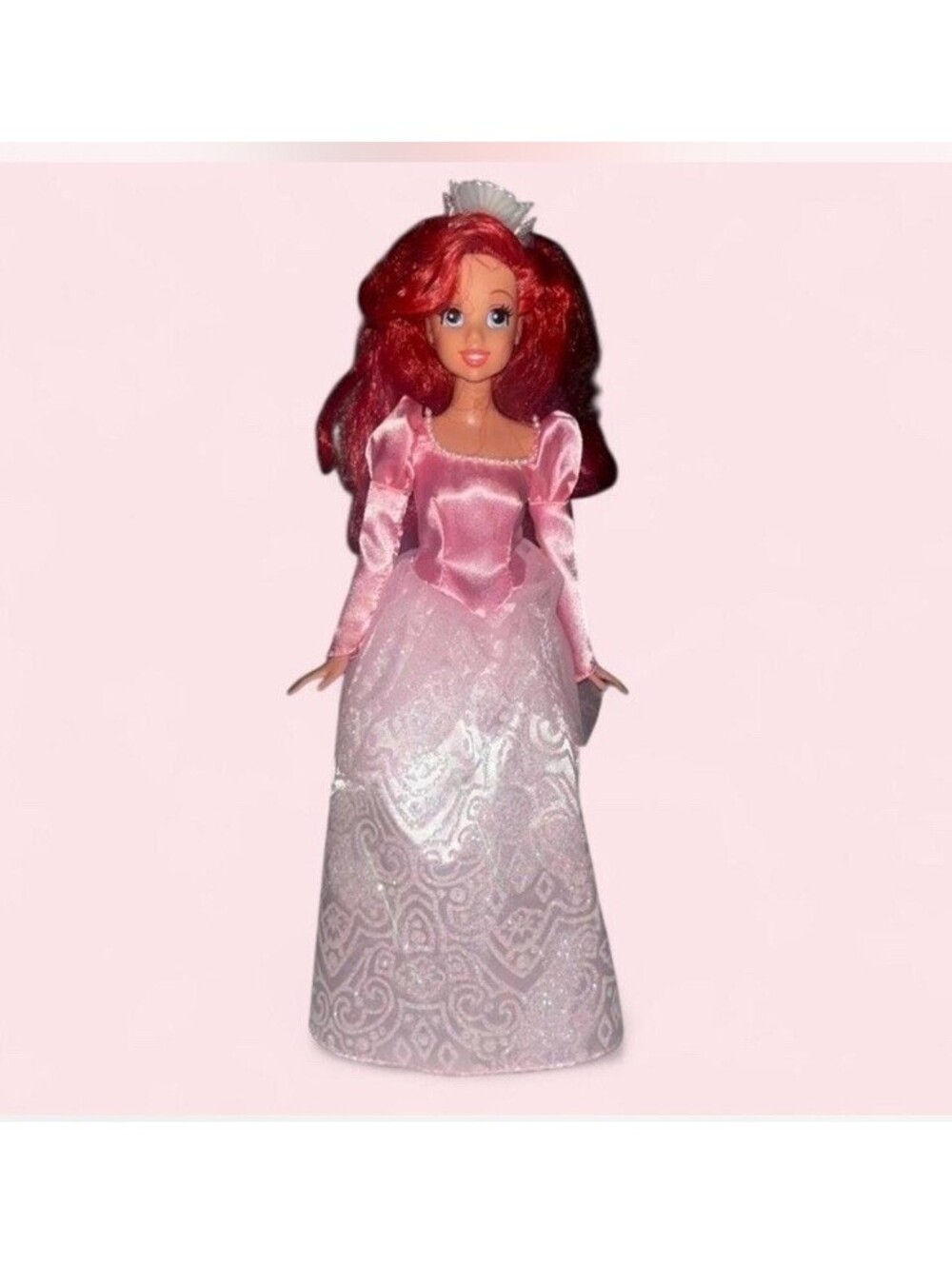 Disney the Little Mermaid Ariel Doll on Land In Pink Sparkle Dress